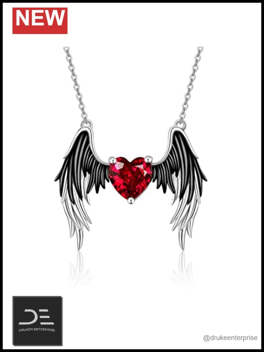 Sterling Silver Angel Devil Locket Necklace 925 Pendant Gift for Women